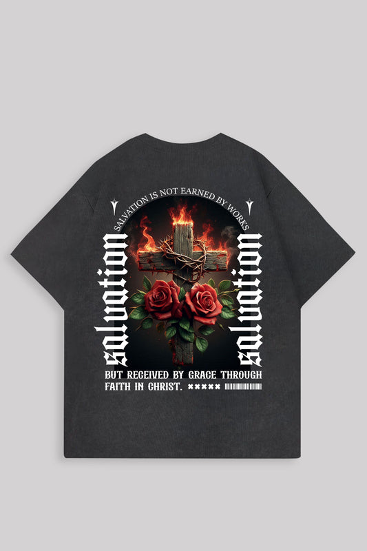 SALVATION- CROSS WASHED OVERSIZED SHIRT
